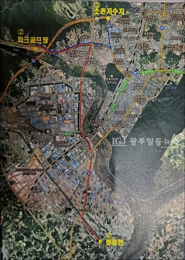 복구 현장 방문지 위치도