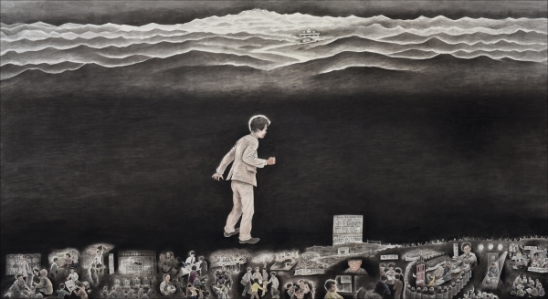 0523_귀향- 그래 광주로 돌아가자 200x 366cm 한지수묵담채 2021