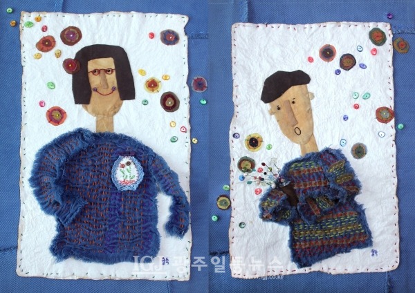 김뭘숙 작가가 ‘즐거운 家’ 개인전에서 선보일 작품 「나」(왼쪽)와 「너」(오른쪽)