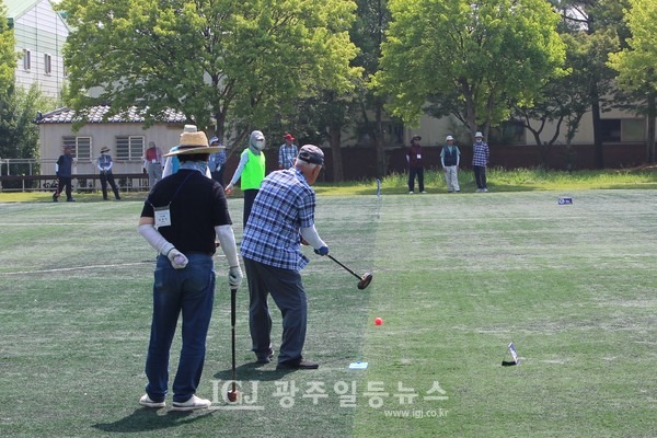 '광산구청장기 그라운드골프대회' 경기 모습.