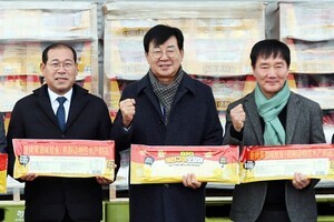 김성 전남 장흥군수 “현대푸드 ‘버터구이 오징어’ 중국 첫 수출길 올라”